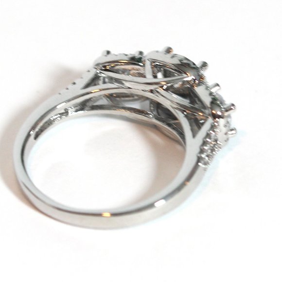 Halo Solitaire Mystic Topaz Rainbow & Cubic Zirconia Cushion-cut Ring size 9 - Picture 6 of 6